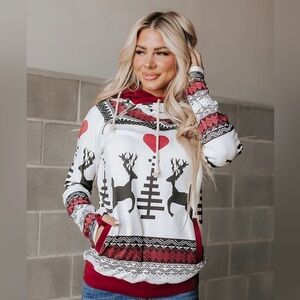 NWT Ampersand Ave Winter Wonderland DoubleHood sweatshirt